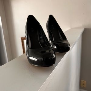 Patent leather pumps
